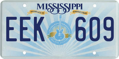 MS license plate EEK609