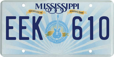 MS license plate EEK610