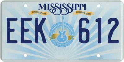 MS license plate EEK612