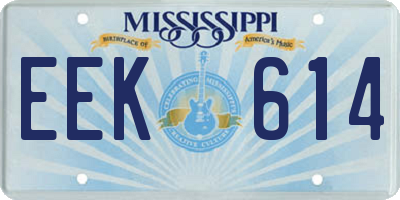 MS license plate EEK614