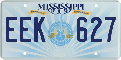 MS license plate EEK627