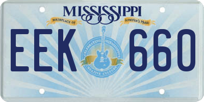 MS license plate EEK660