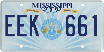 MS license plate EEK661