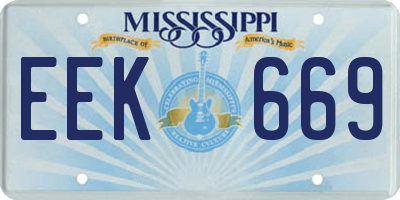 MS license plate EEK669