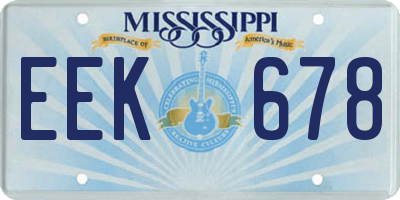 MS license plate EEK678