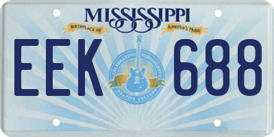 MS license plate EEK688