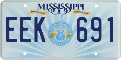 MS license plate EEK691