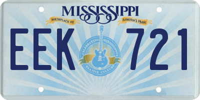 MS license plate EEK721