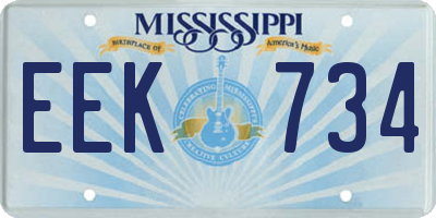 MS license plate EEK734