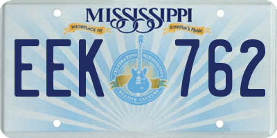 MS license plate EEK762