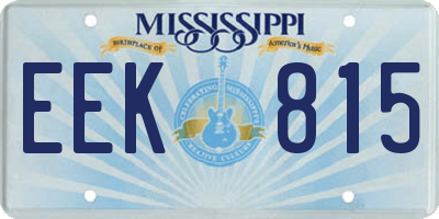 MS license plate EEK815