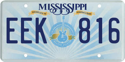 MS license plate EEK816