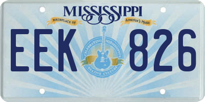 MS license plate EEK826