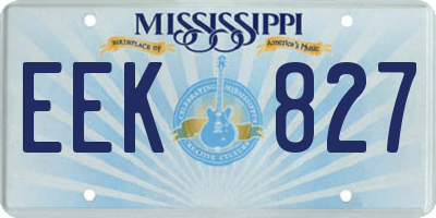 MS license plate EEK827