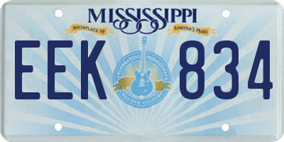 MS license plate EEK834