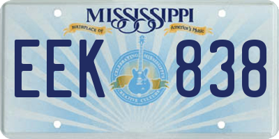 MS license plate EEK838