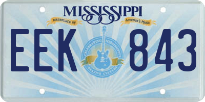 MS license plate EEK843
