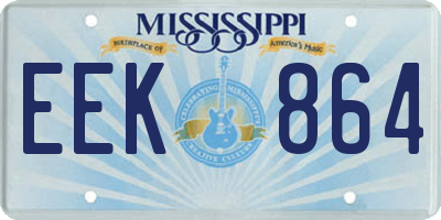 MS license plate EEK864