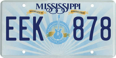 MS license plate EEK878