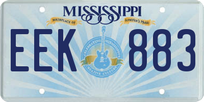 MS license plate EEK883