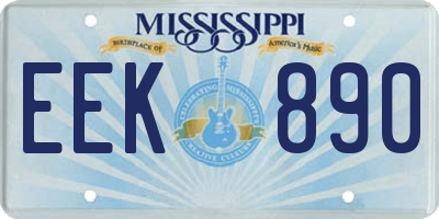 MS license plate EEK890