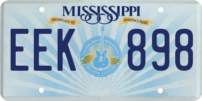 MS license plate EEK898