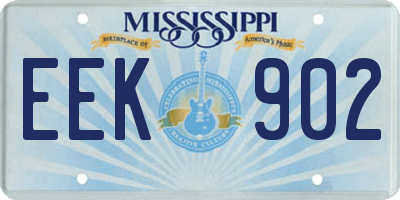 MS license plate EEK902