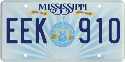 MS license plate EEK910