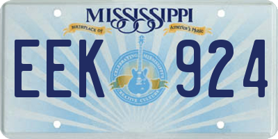 MS license plate EEK924