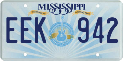 MS license plate EEK942
