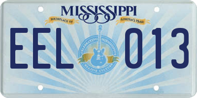 MS license plate EEL013