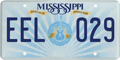 MS license plate EEL029
