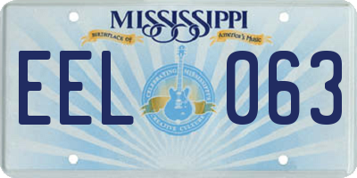 MS license plate EEL063