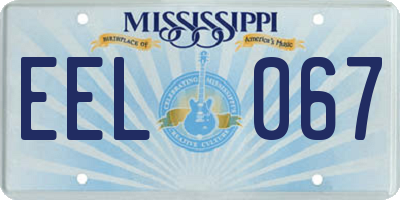MS license plate EEL067
