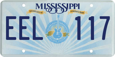 MS license plate EEL117