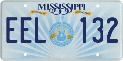 MS license plate EEL132