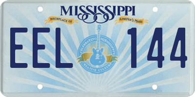MS license plate EEL144