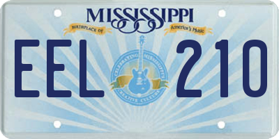MS license plate EEL210