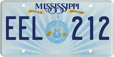 MS license plate EEL212