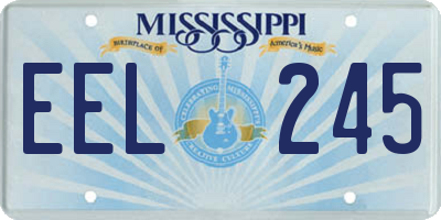 MS license plate EEL245