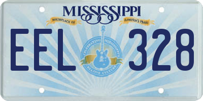 MS license plate EEL328