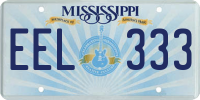 MS license plate EEL333