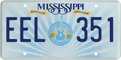 MS license plate EEL351