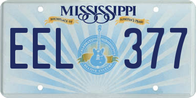 MS license plate EEL377