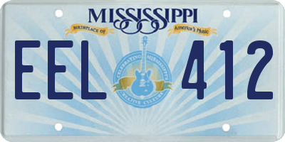 MS license plate EEL412