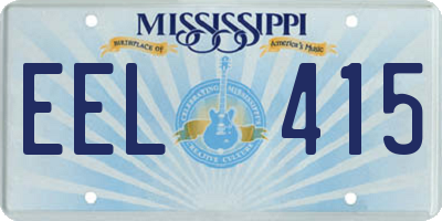 MS license plate EEL415