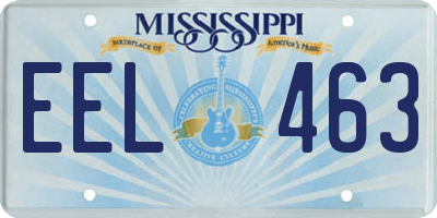 MS license plate EEL463