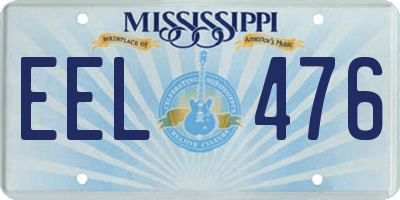 MS license plate EEL476