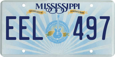 MS license plate EEL497