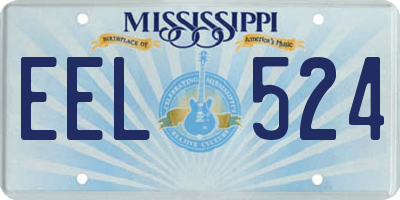 MS license plate EEL524